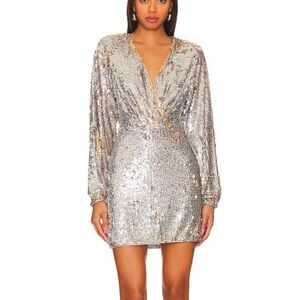 Saylor Silver gold Sequin Rina Mini dress